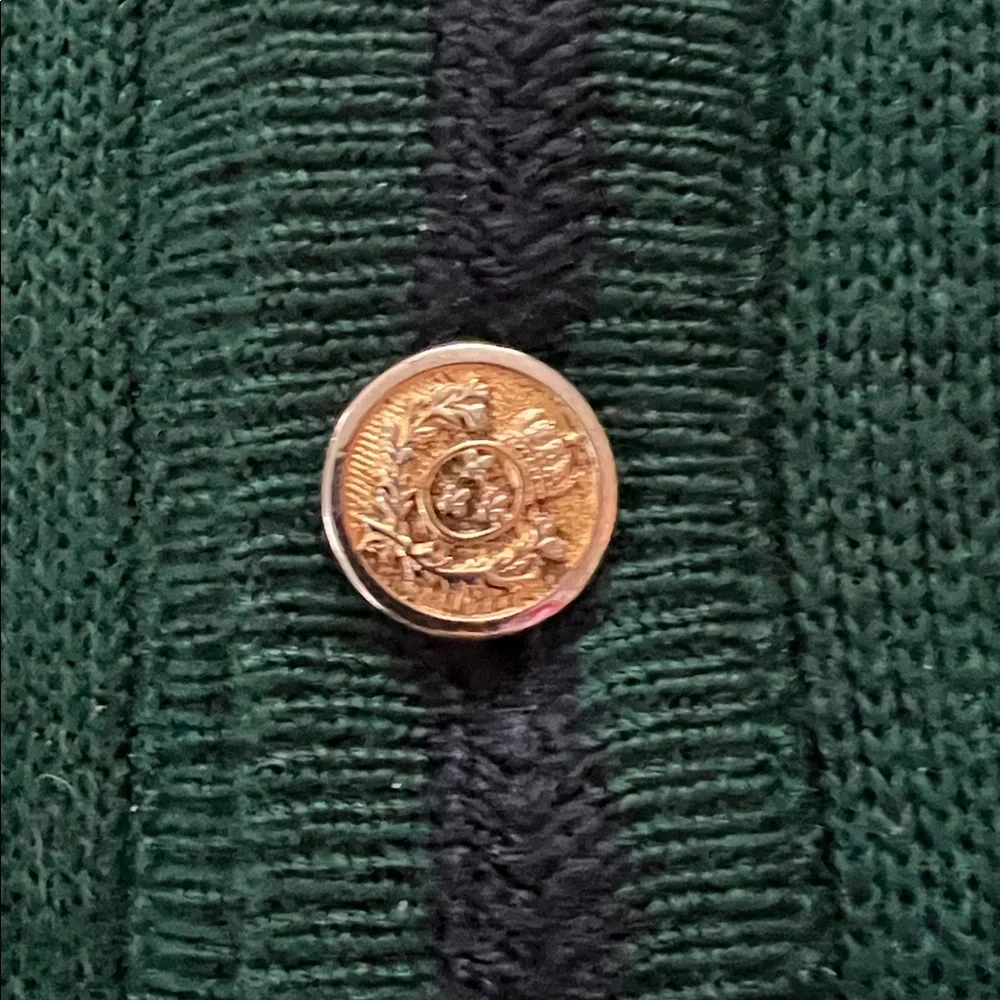 Royal Mer Bretagne Cardigan Green Navy Nautical Sailboat Wool Blend Men’s Large - Picture 4 of 6